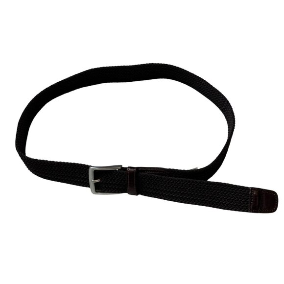 Lands’ End Men’s Chocolate Brown Woven Braid Elastic Belt Size Large 36-38 - Picture 5 of 10